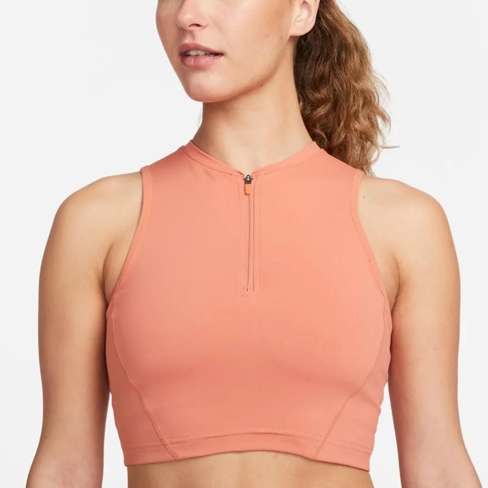 Nike dri-fit peach color half zip sports bra